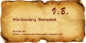 Vörösváry Benedek névjegykártya